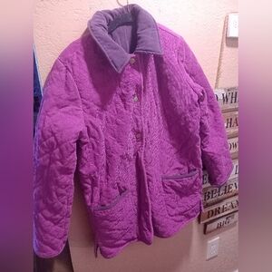 Denim and Co Sz S Purple(Plum) Reversible Corduroy Jacket